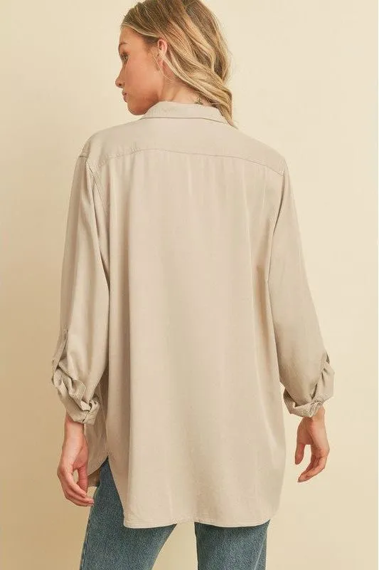 Tencel Oversized Button Down