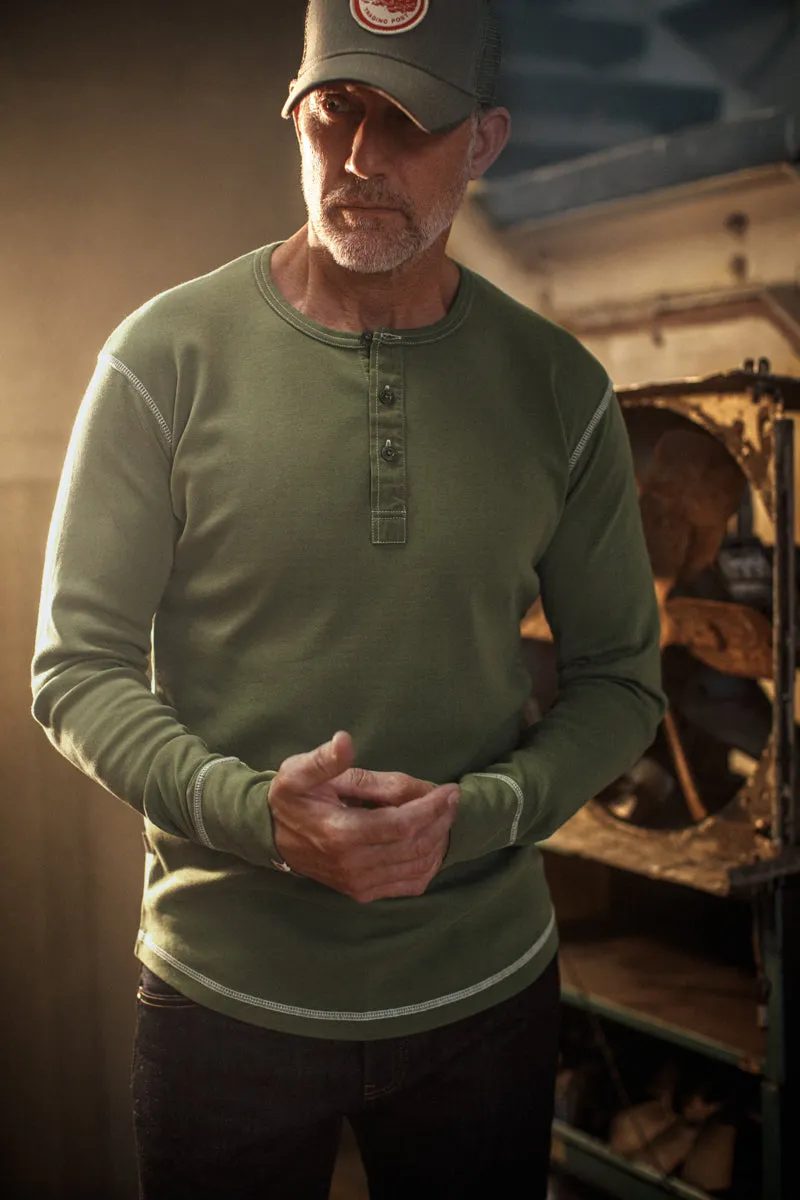 The New Elder Henley Shirt Army Green