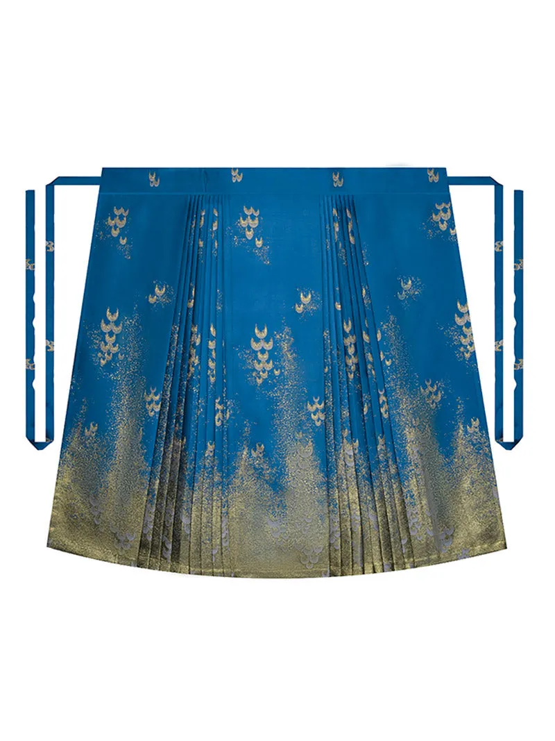 The Sea Glinted in The Moonlight - Embroidery Mamianqun Hanfu Skirt