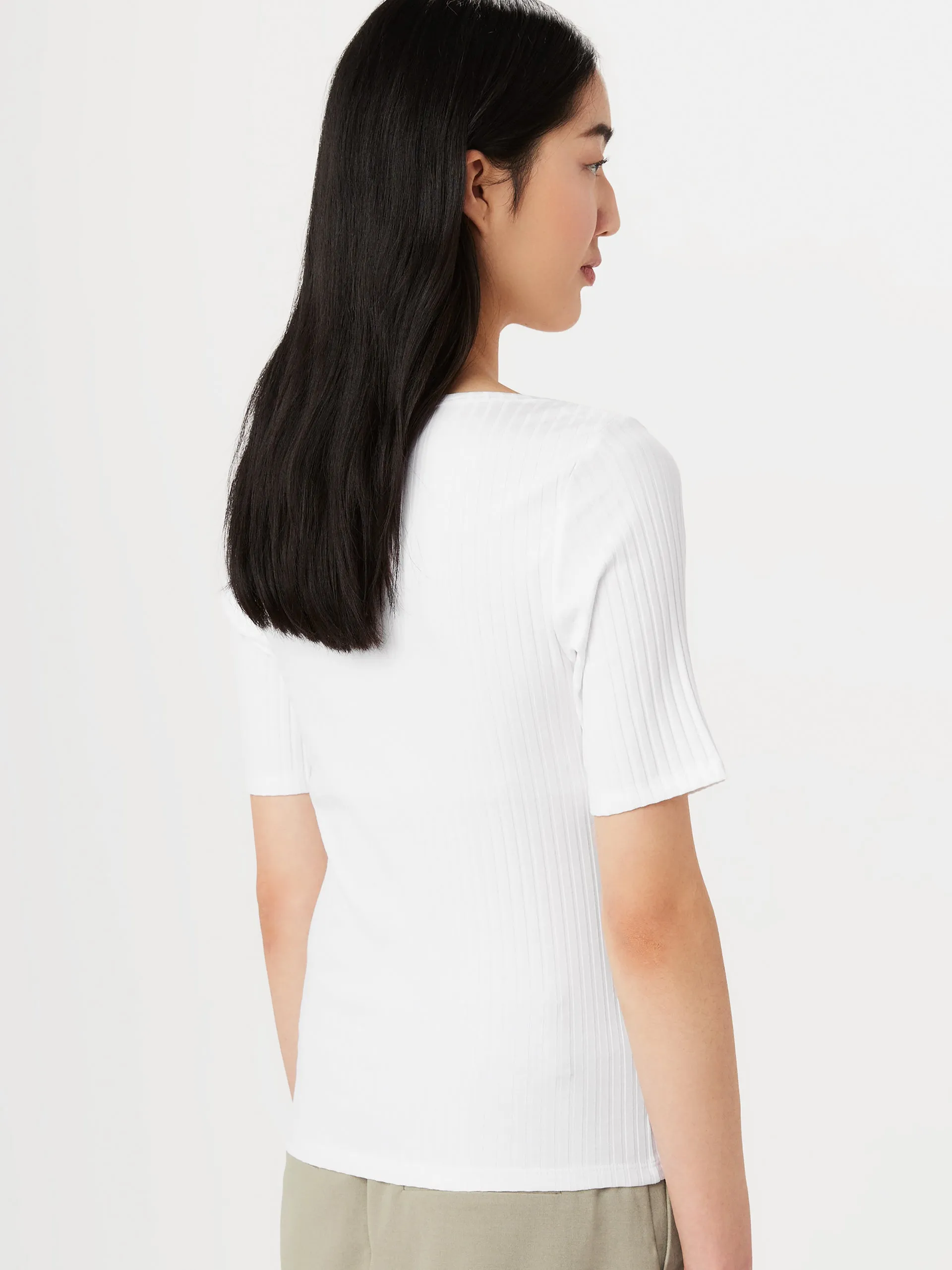 The Slim Ribbed Top in Bright White