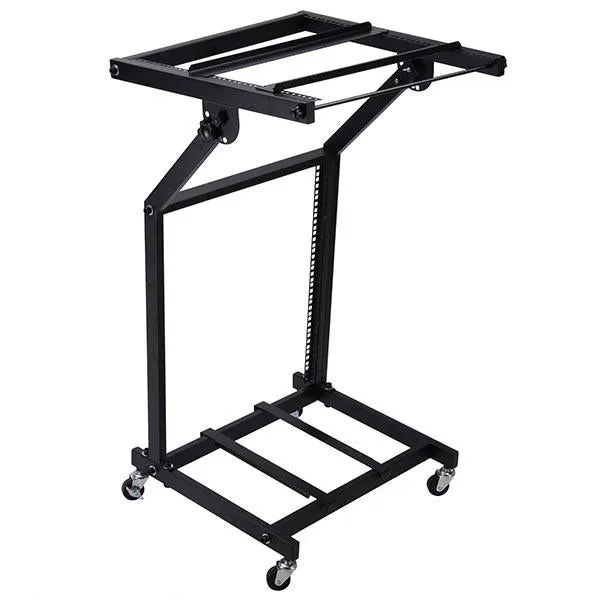 TheLAShop 4 Poles 12U 19" Audio Mixer Stand Portable Studio Rolling Rack