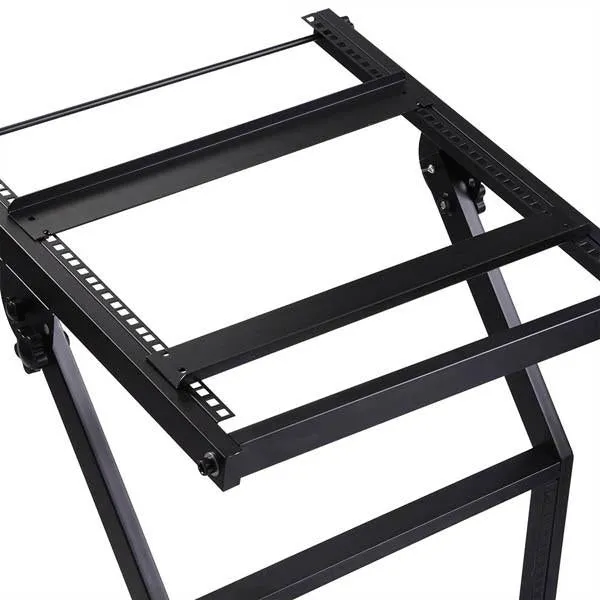 TheLAShop 4 Poles 12U 19" Audio Mixer Stand Portable Studio Rolling Rack