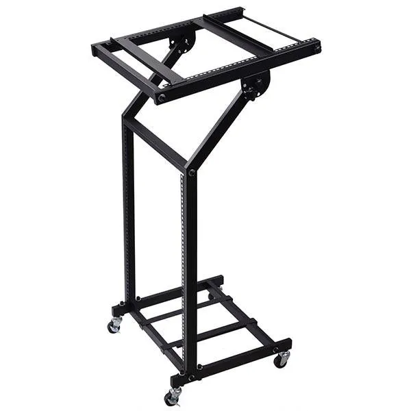 TheLAShop 4 Poles 12U 19" Audio Mixer Stand Portable Studio Rolling Rack