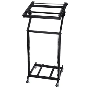 TheLAShop 4 Poles 16U 19" Audio Mixer Stand Portable Studio Rolling Rack