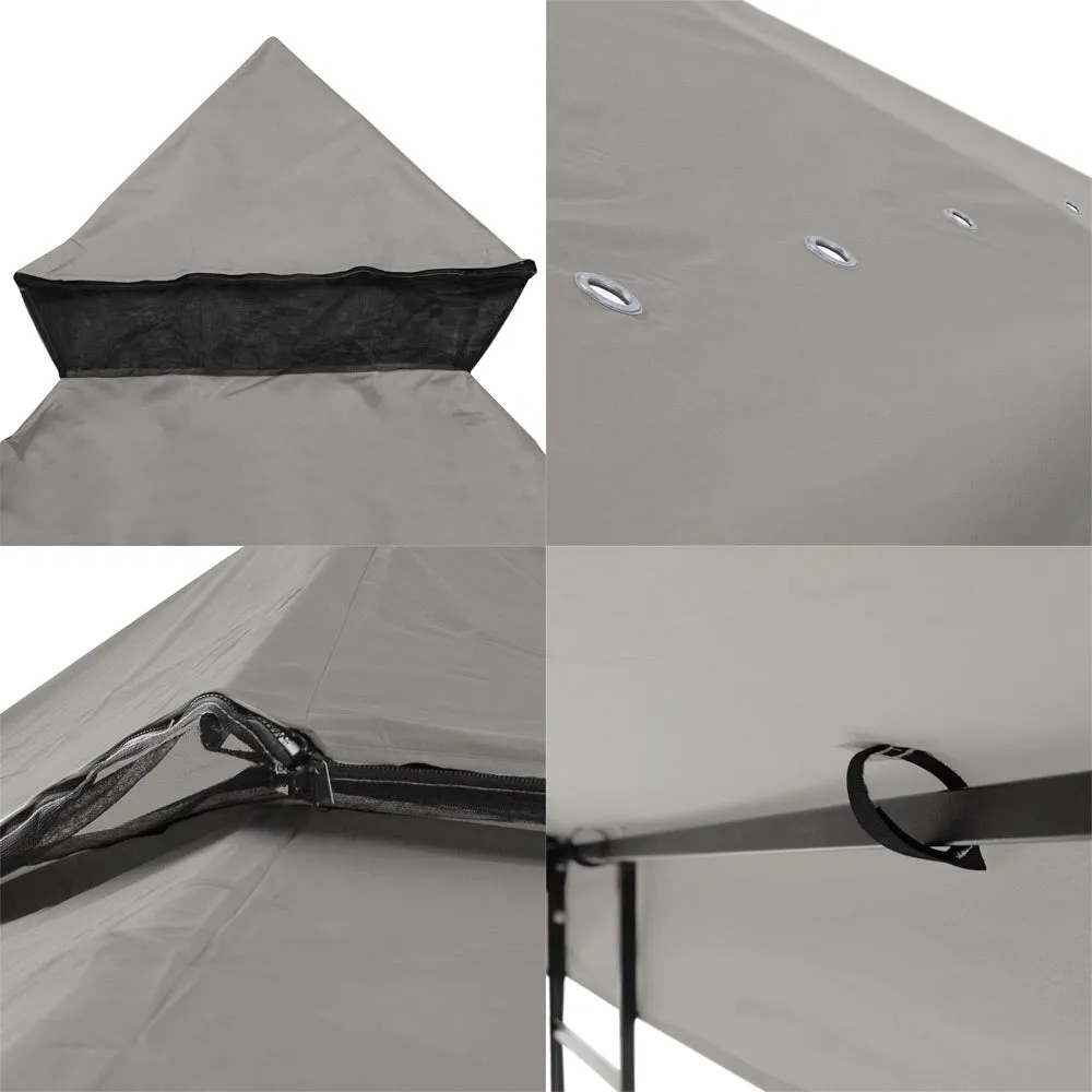 TheLAShop 8x8 ft Gazebo Canopy Top Replacement Gray