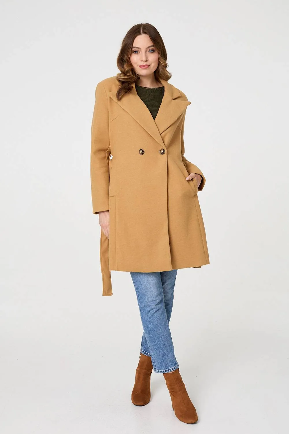 Tie Waist Longline Trench Coat