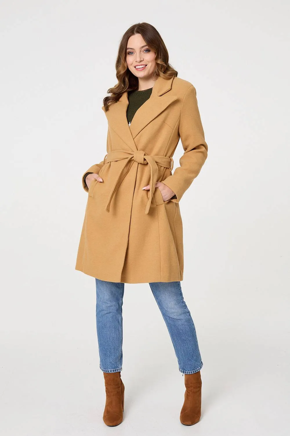 Tie Waist Longline Trench Coat