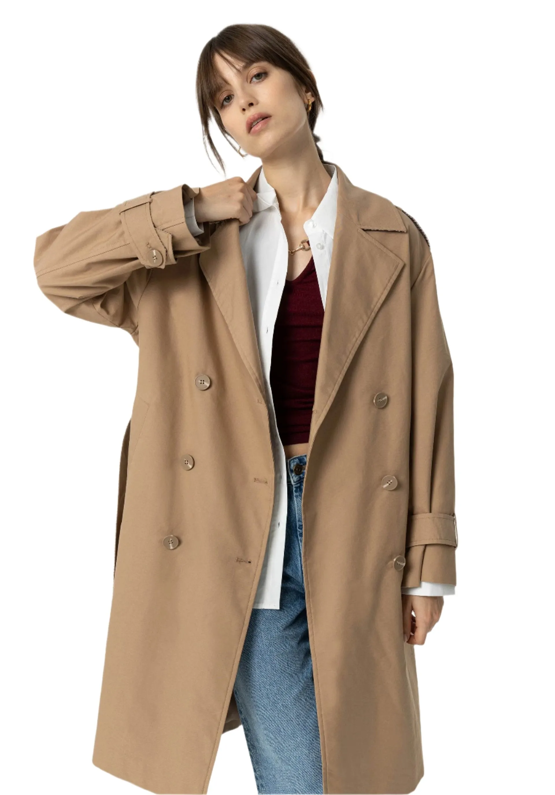 Tiffosi Womens Megatrench Long Jacket Peyote