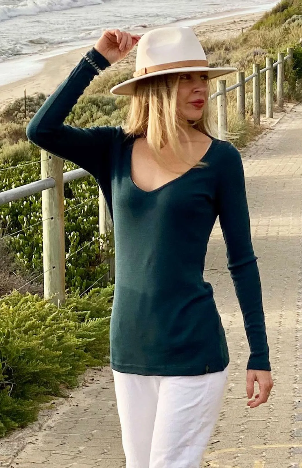 V-Neck Top - Rib (discontinued colours)