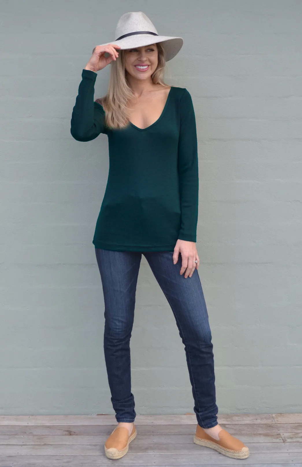 V-Neck Top - Rib (discontinued colours)