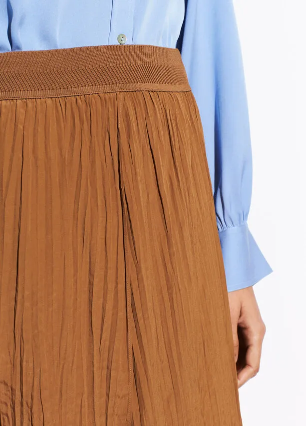 Vince - Crinkle Pleated Skirt Teakwood