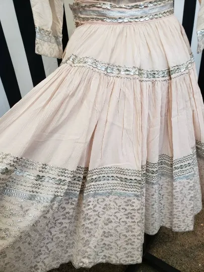 Vintage 1960's Pink and Silver Patio Dress Set