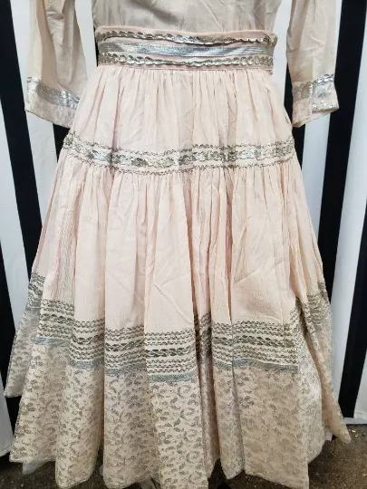 Vintage 1960's Pink and Silver Patio Dress Set