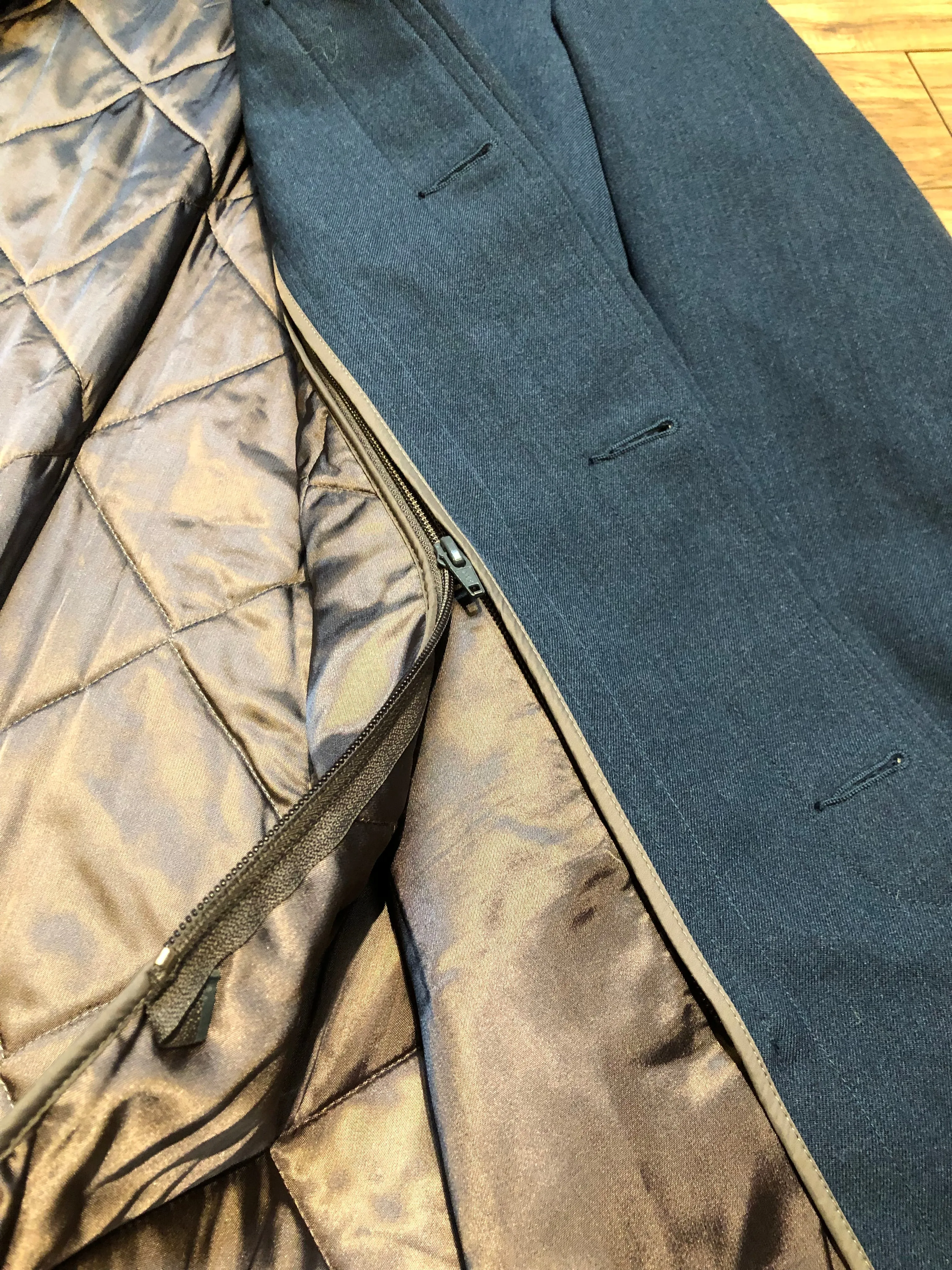 Vintage 90s Canadian Military Issue Blue Wool All Weather Coat