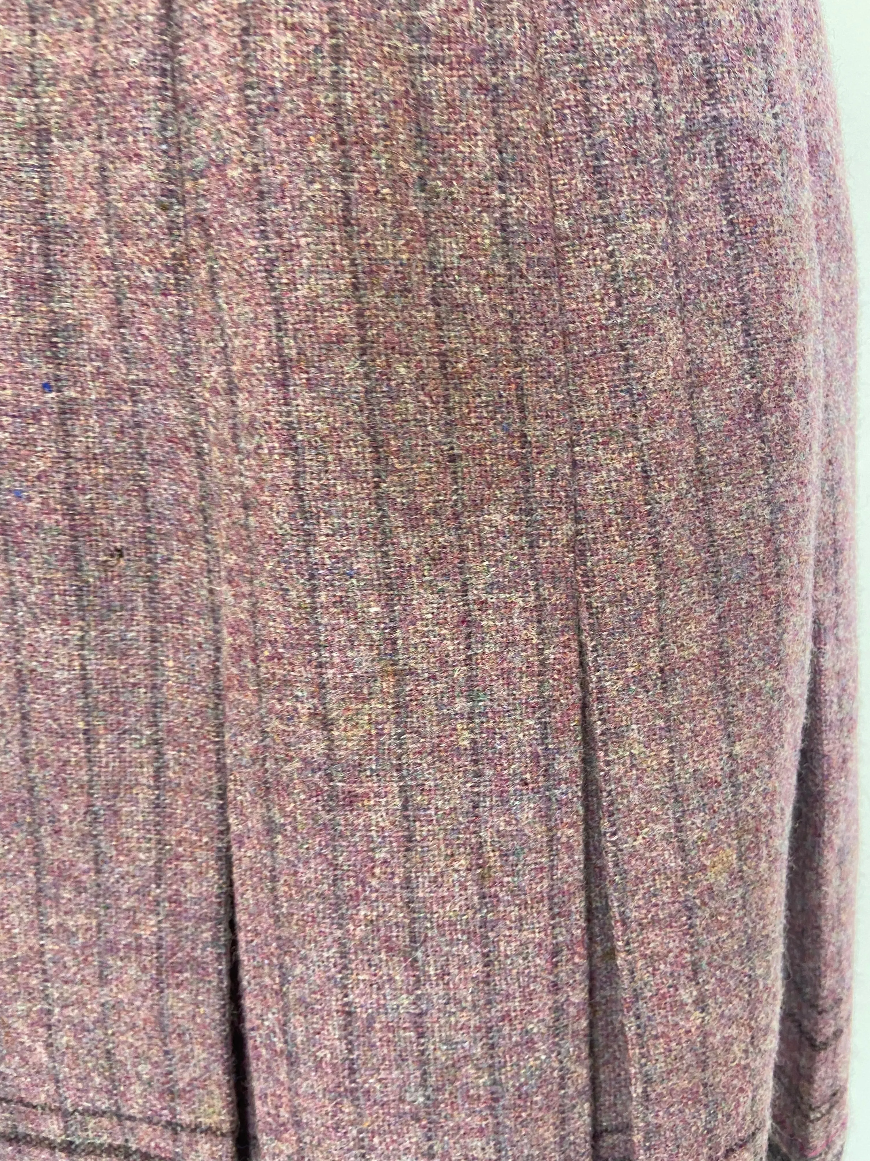 Vintage Edinburgh Woollen Mill Pleat Wool Skirt Lilac UK14 | US10