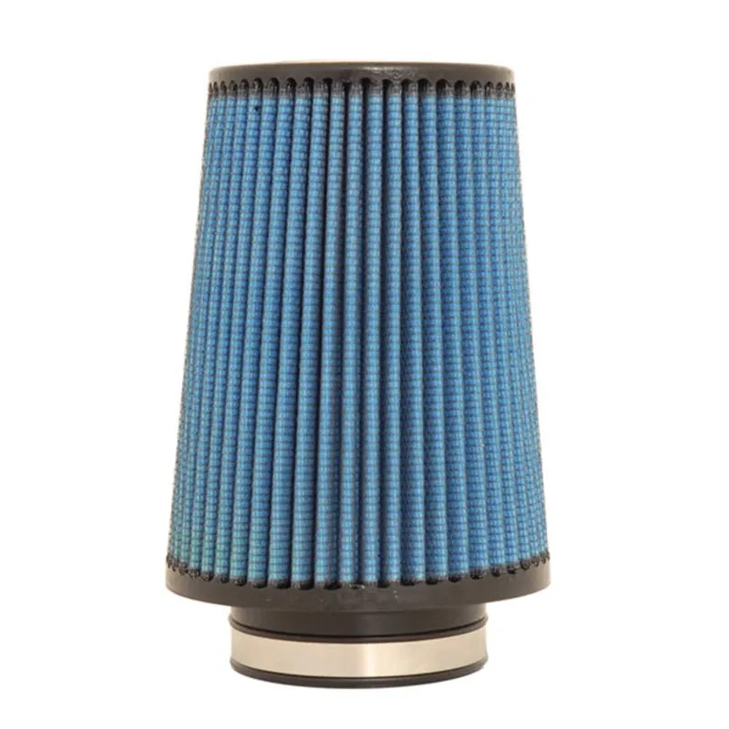 Volant MaxFlow 5 Clamp-On Oval Air Filter Element - Oiled - 6 in Base - 4.75 in Top Diameter - 8 in Tall - 3.5 in Flange - Reusable Cotton - Blue - Universal