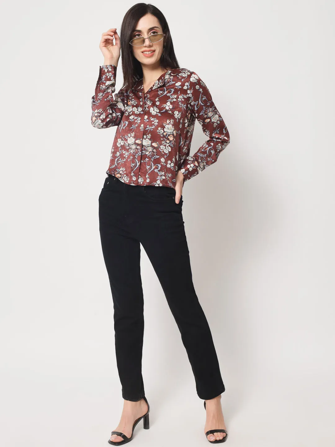 Women Classic Floral Printed Casual Shirt