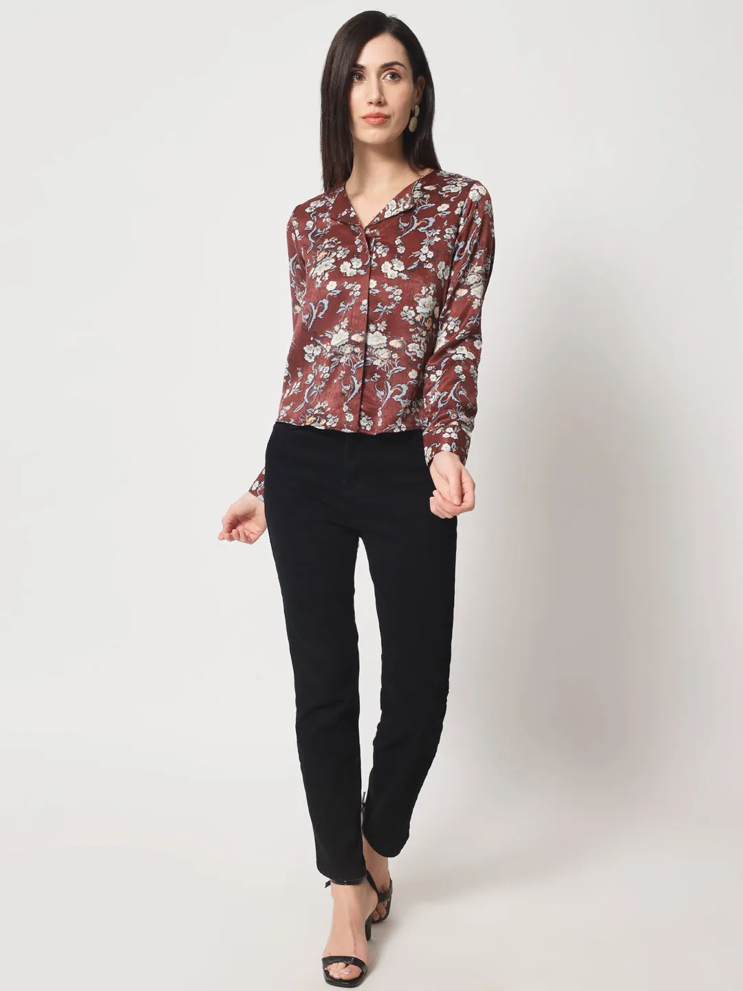 Women Classic Floral Printed Casual Shirt