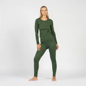 Women's 160 Long Sleeve & Bottoms 2-Piece Dark Green