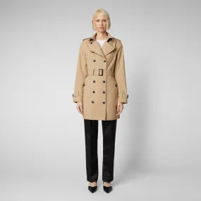 Women's Audrey Belted Trench Coat in Stardust Beige