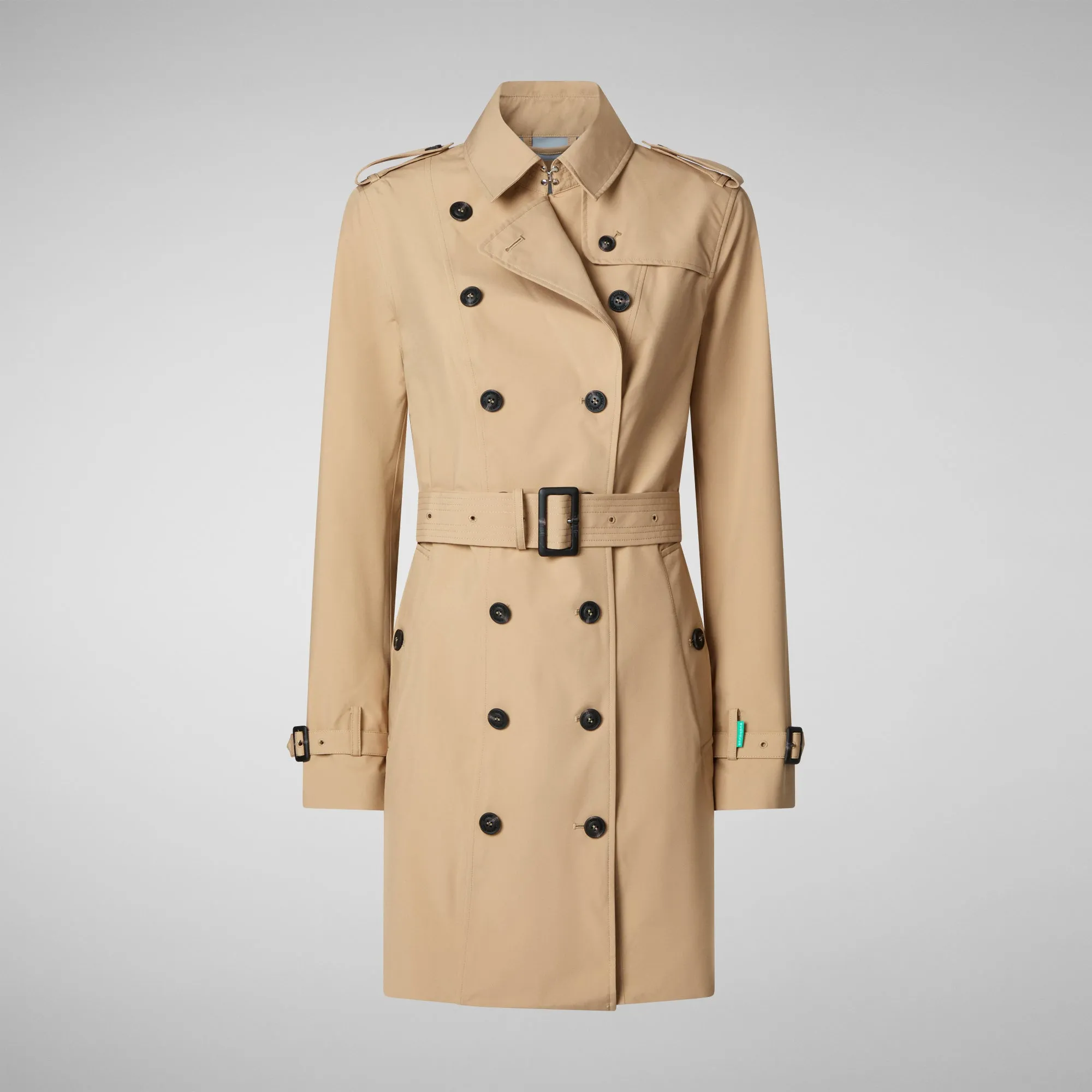 Women's Audrey Belted Trench Coat in Stardust Beige