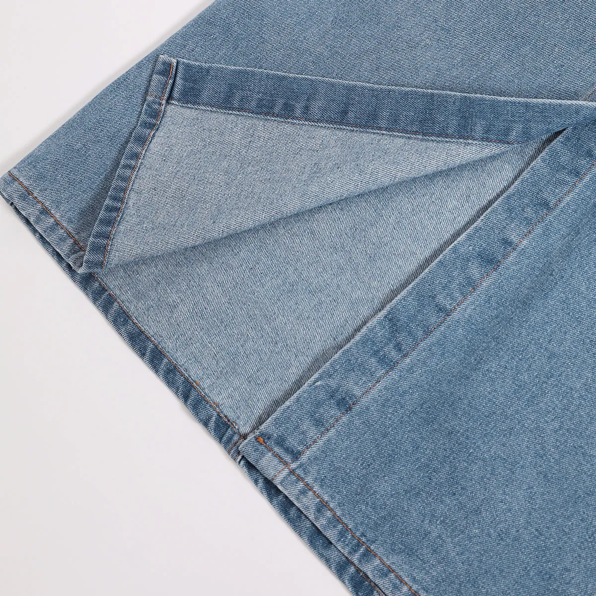 Women's Midi Plain Split Denim Skirt