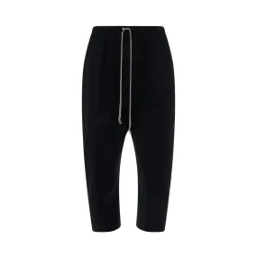 Woven Drawstring Cropped Pants in Black