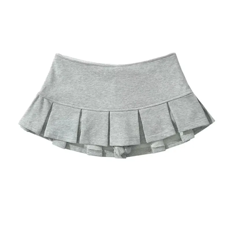 YESMYTOOL  -   Y2K Mini Skirt with Shorts Women Low Waist A-line Sexy Gyaru Wide Pleated Teenis Extreme Mini Skirt School Coquette