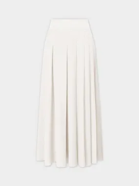 Yolk Pleated Skirt 37"-White