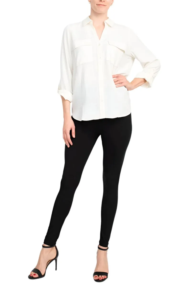 Zac & Rachel Long Sleeve Gardina Solid Crepe Top