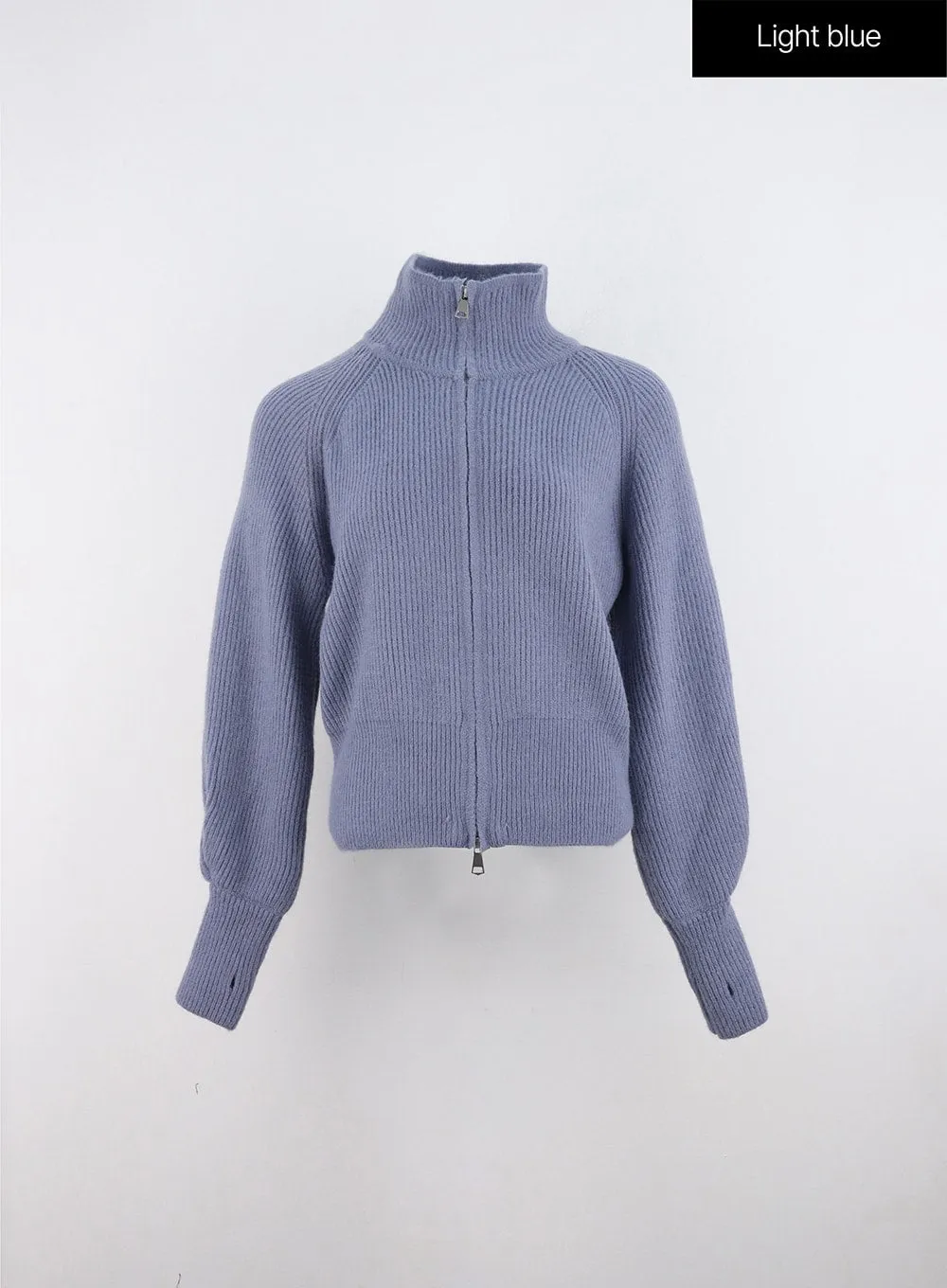 Zip-Up Ribbed Cardigan OO323