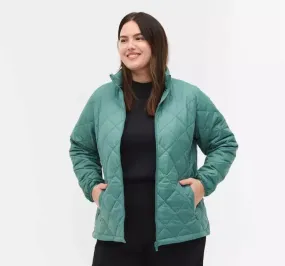 Zizzi Quilted Lightweight Jacket in Green