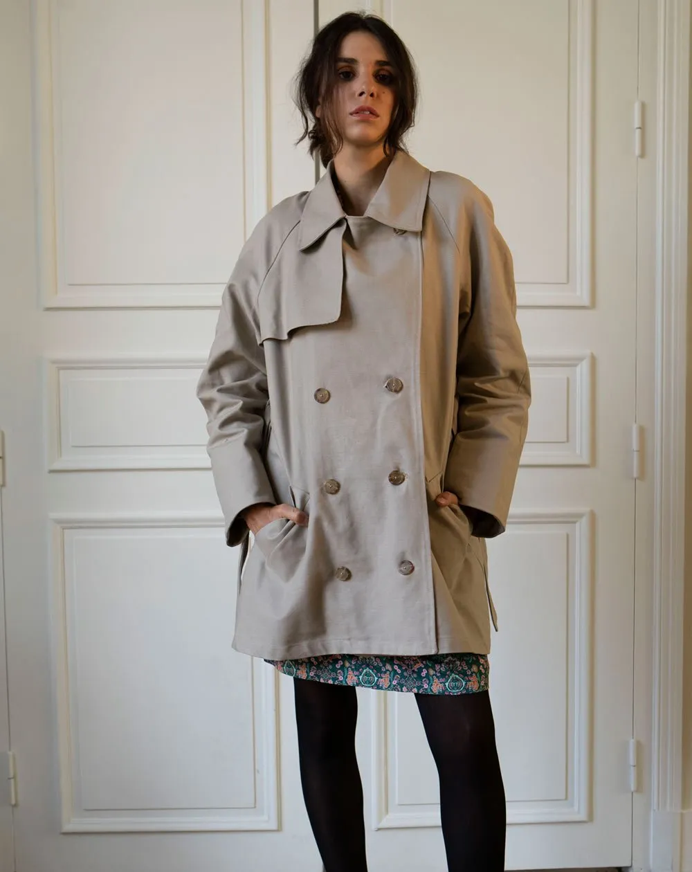 Zorane Short Trench Coat Beige